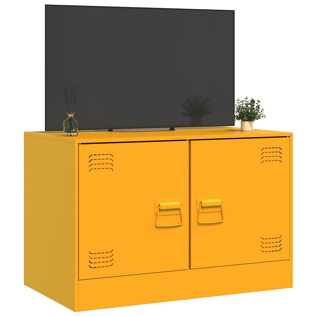 Meuble TV jaune moutarde 67x39x44 cm acier - XIOS