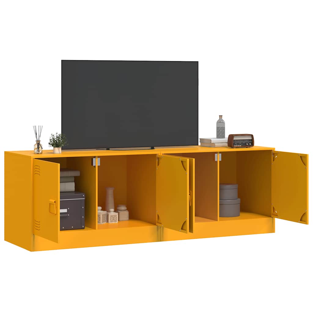 Meubles TV 2 pcs jaune moutarde 67x39x44 cm acier - XIOS