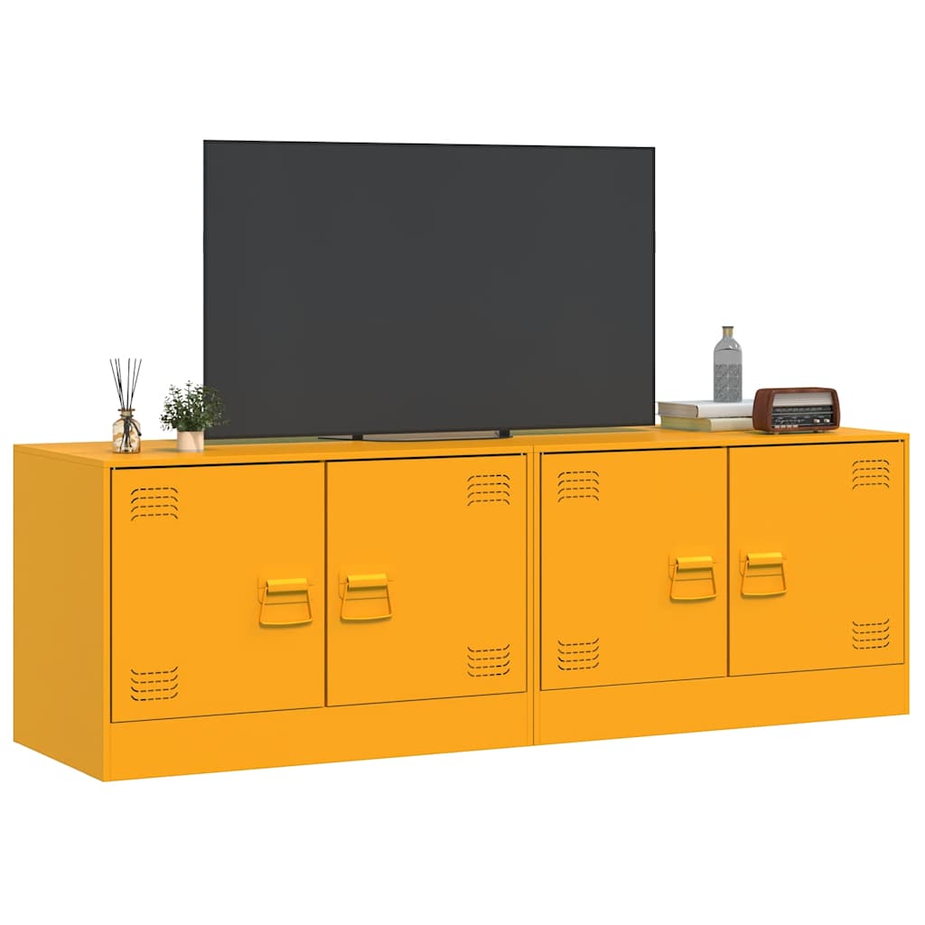 Meubles TV 2 pcs jaune moutarde 67x39x44 cm acier - XIOS