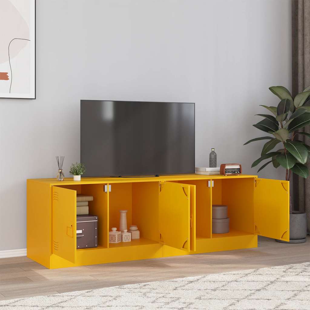Meubles TV 2 pcs jaune moutarde 67x39x44 cm acier - XIOS