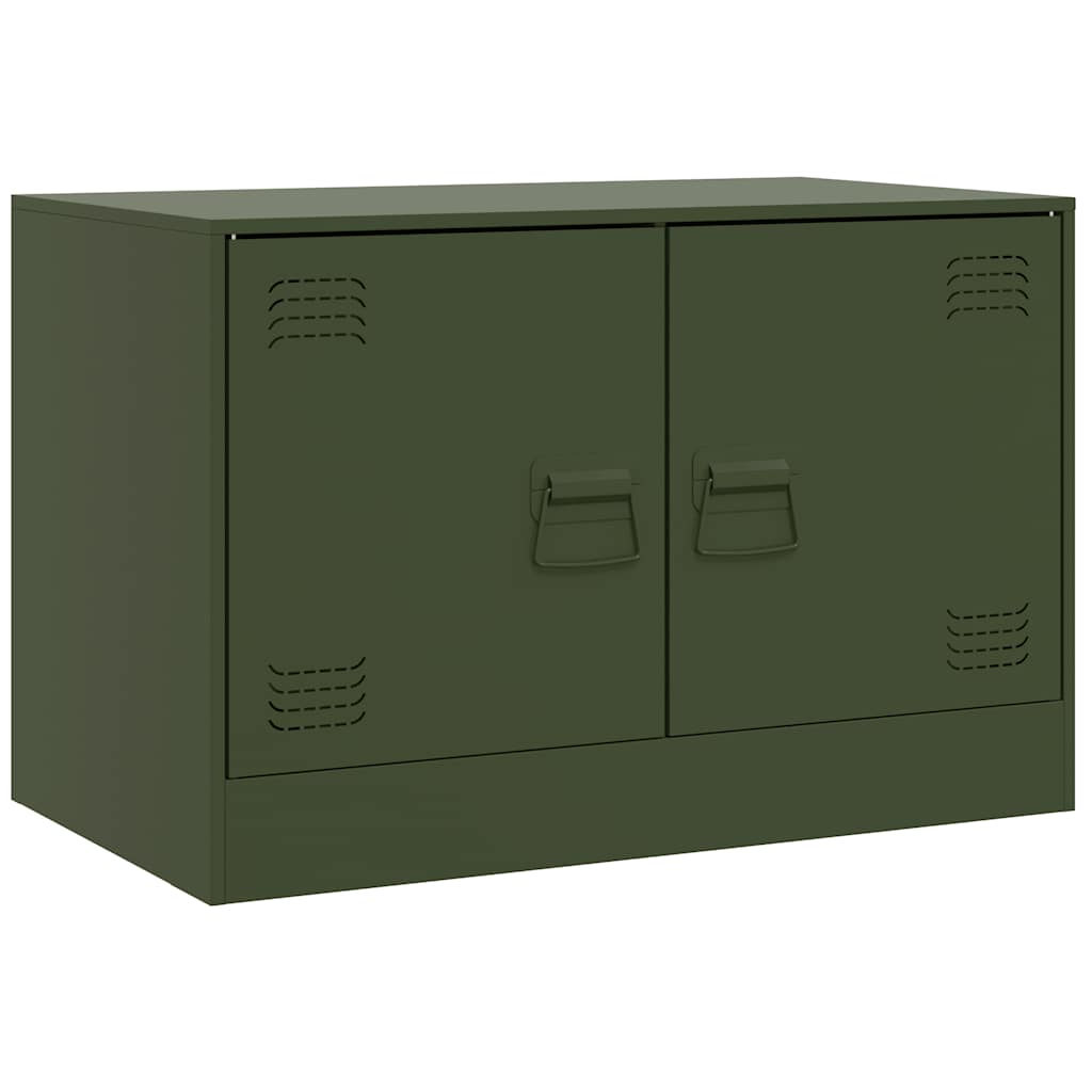 Meubles TV 2 pcs vert olive 67x39x44 cm acier - XIOS