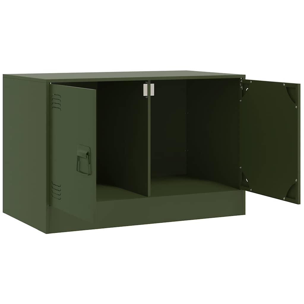 Meubles TV 2 pcs vert olive 67x39x44 cm acier - XIOS