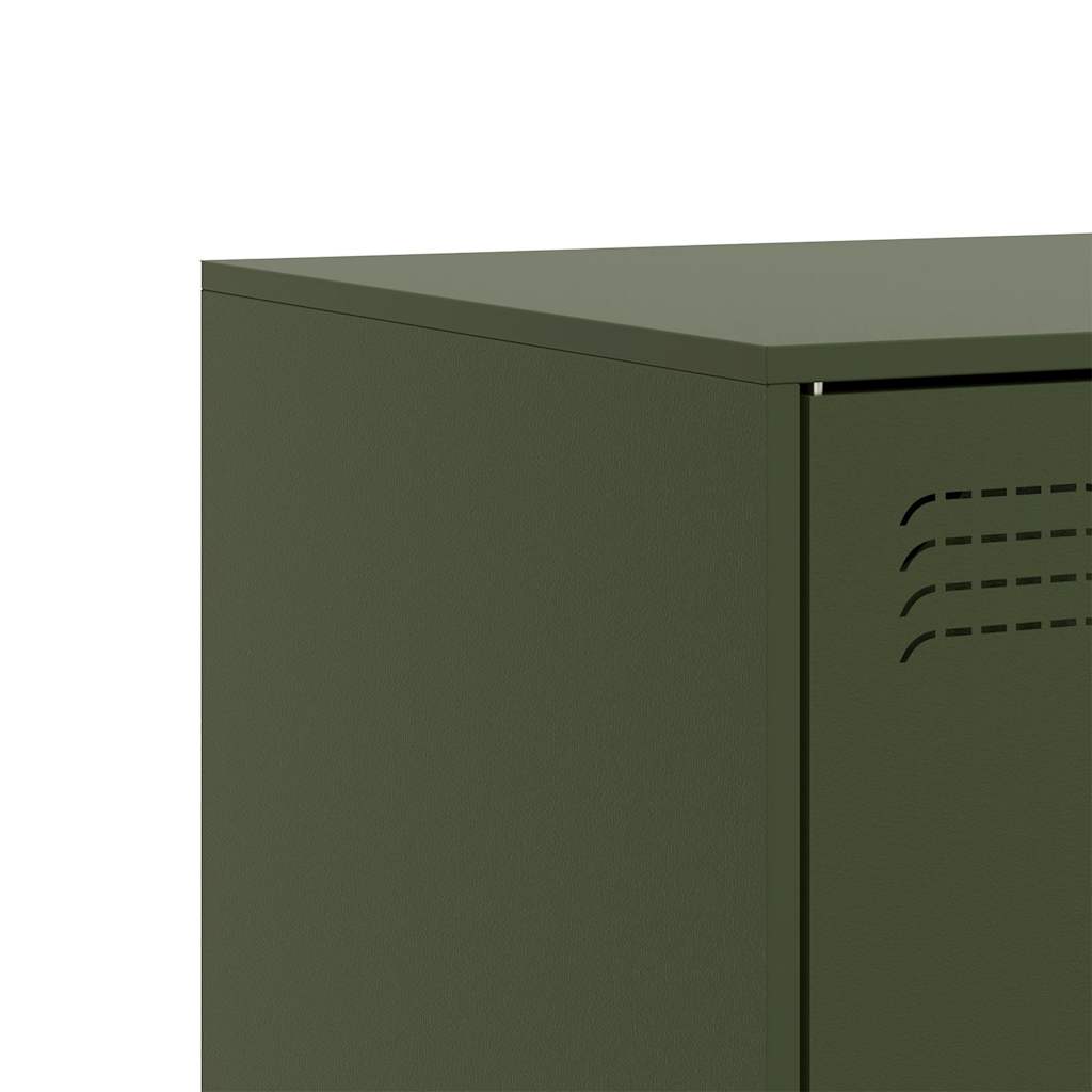 Meubles TV 2 pcs vert olive 67x39x44 cm acier - XIOS