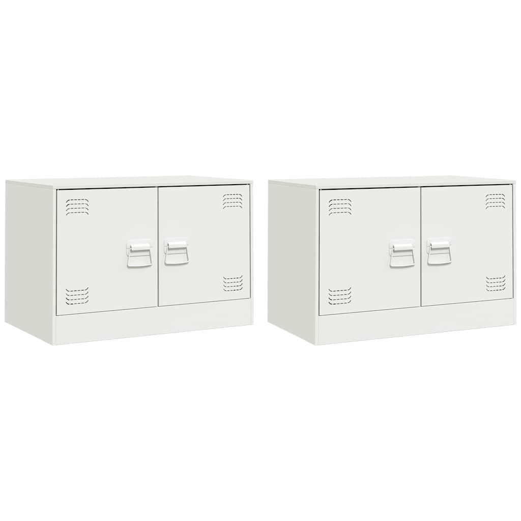 Meubles TV 2 pcs blanc 67x39x44 cm acier - XIOS