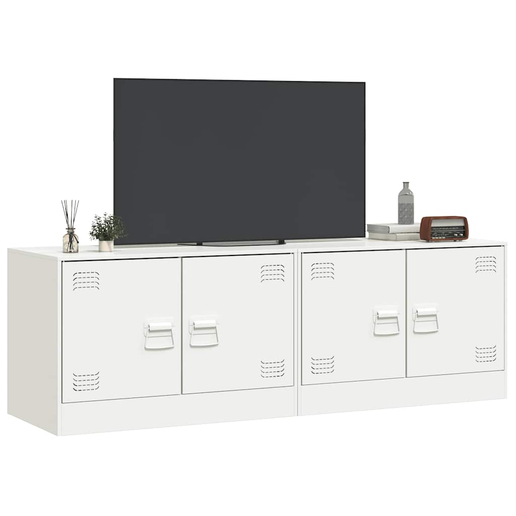 Meubles TV 2 pcs blanc 67x39x44 cm acier - XIOS