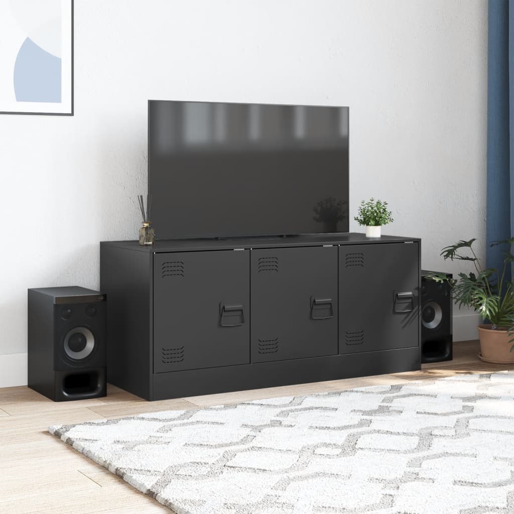 Meuble TV noir 99x39x44 cm acier - XIOS