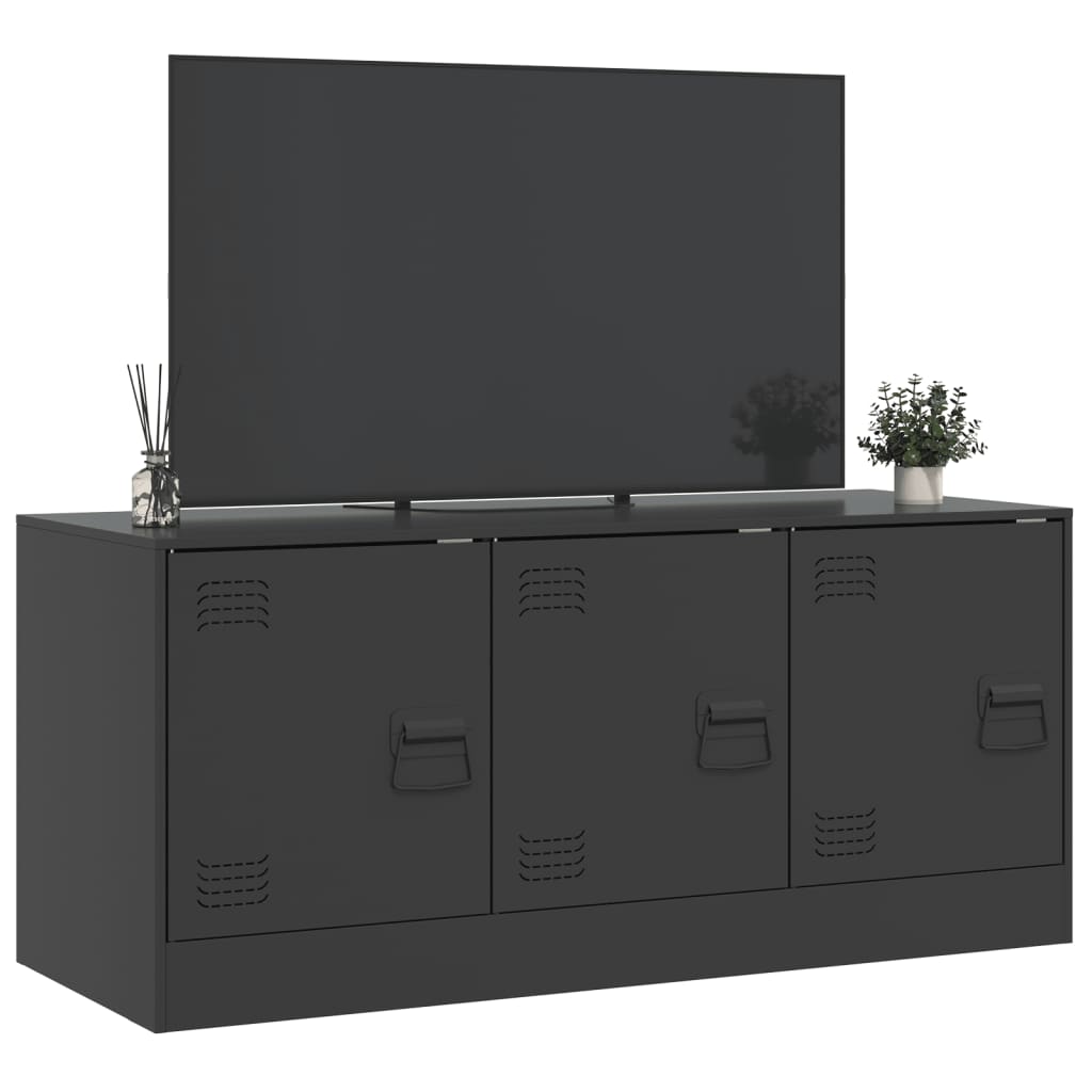 Meuble TV noir 99x39x44 cm acier - XIOS