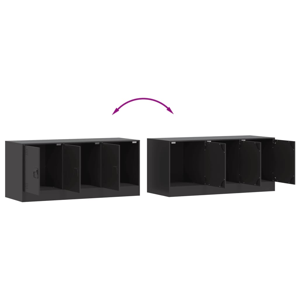 Meuble TV noir 99x39x44 cm acier - XIOS