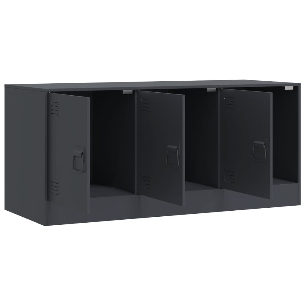 Meuble TV anthracite 99x39x44 cm acier - XIOS