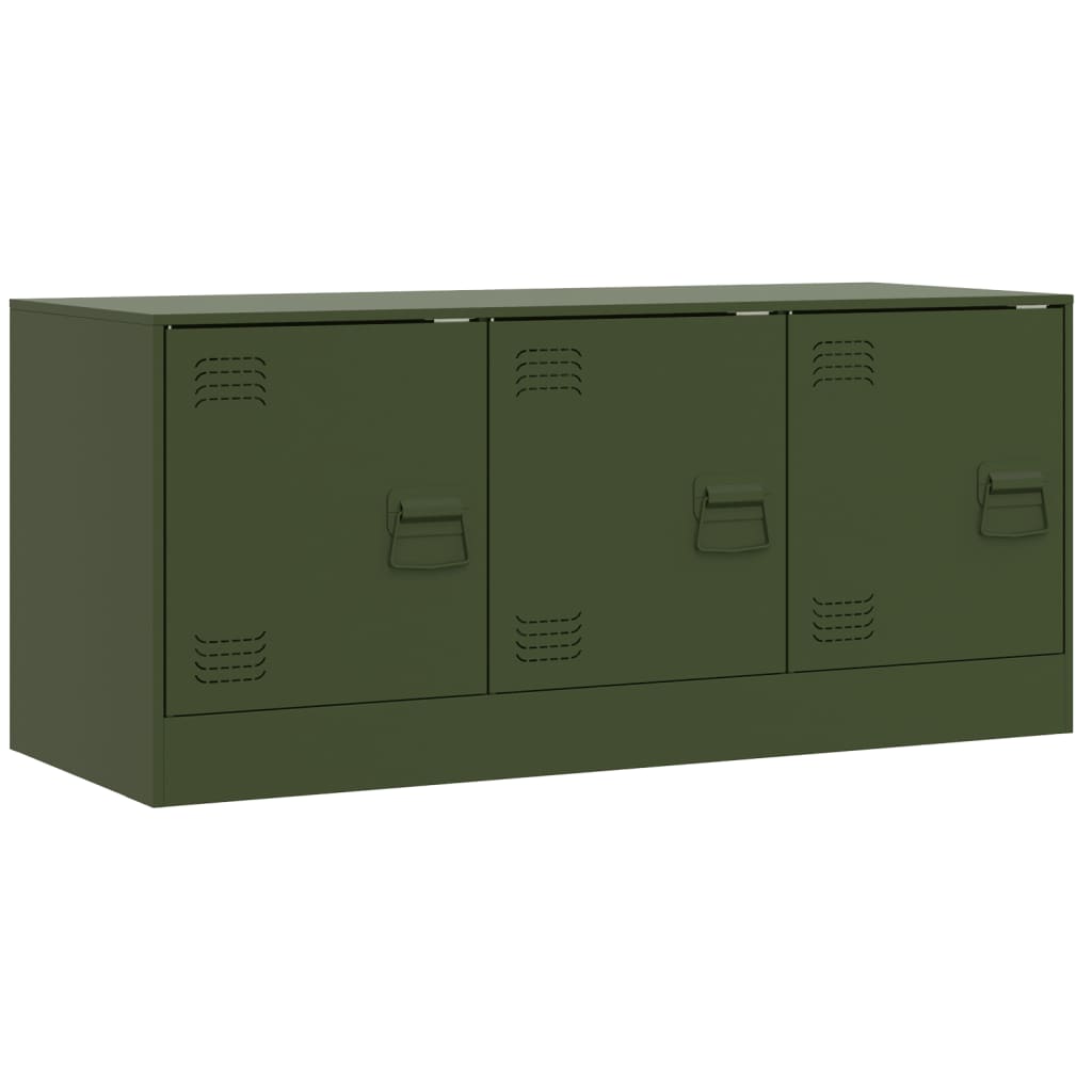 Meuble TV vert olive 99x39x44 cm acier - XIOS