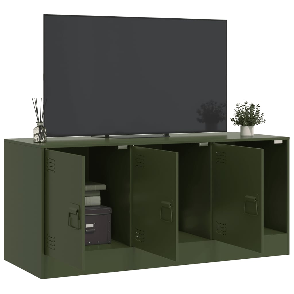 Meuble TV vert olive 99x39x44 cm acier - XIOS