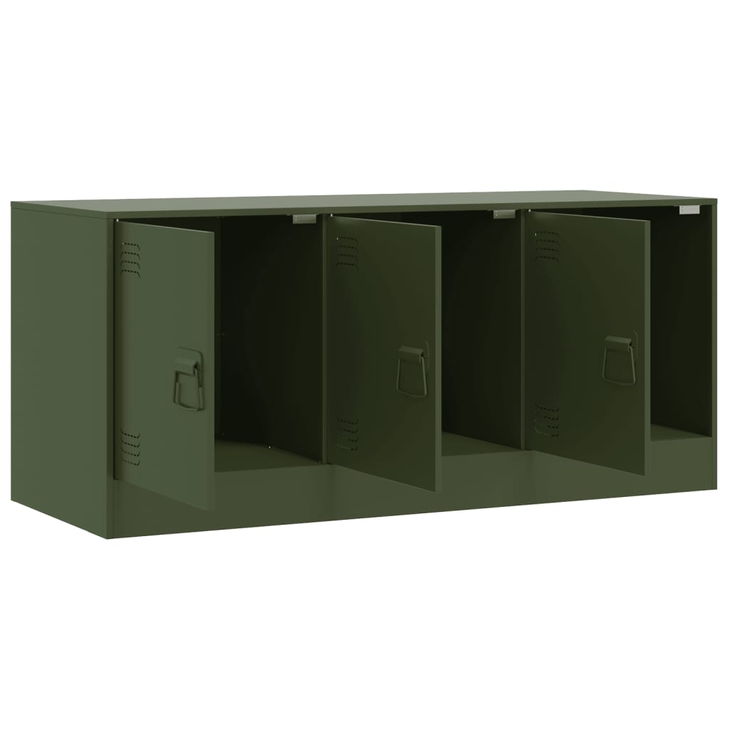 Meuble TV vert olive 99x39x44 cm acier - XIOS