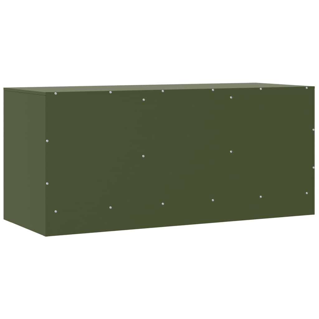 Meuble TV vert olive 99x39x44 cm acier - XIOS