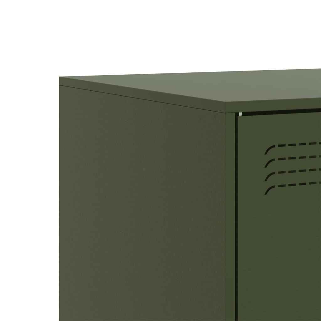 Meuble TV vert olive 99x39x44 cm acier - XIOS