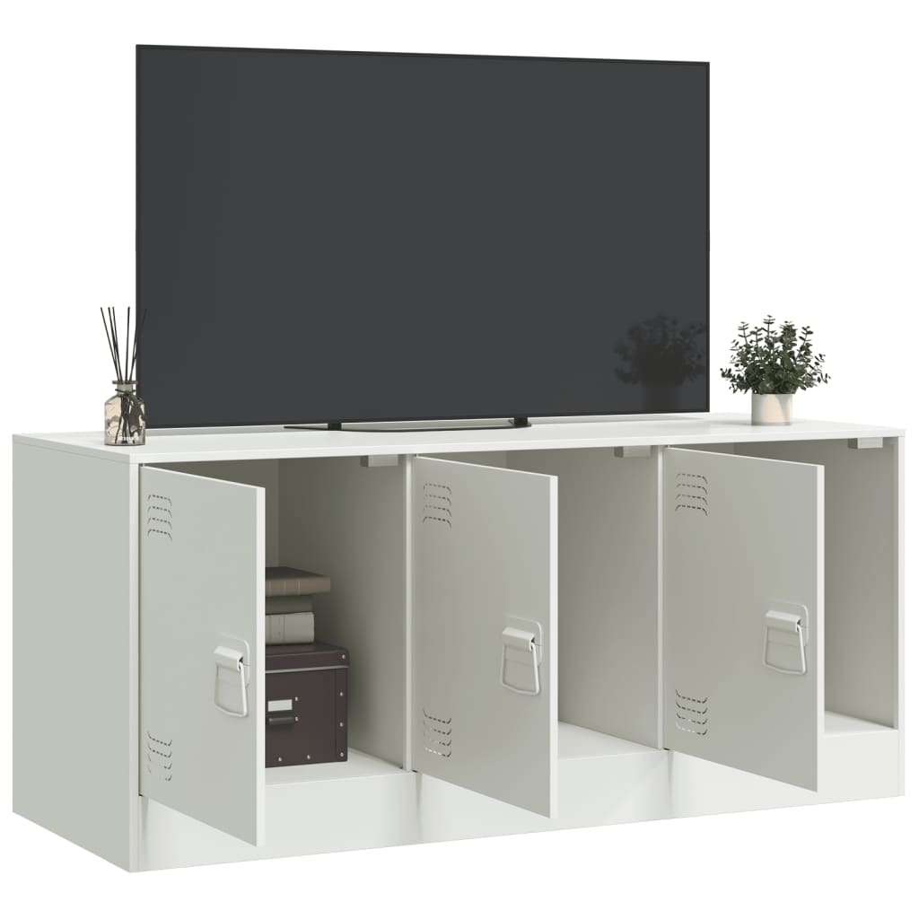 Meuble TV blanc 99x39x44 cm acier - XIOS