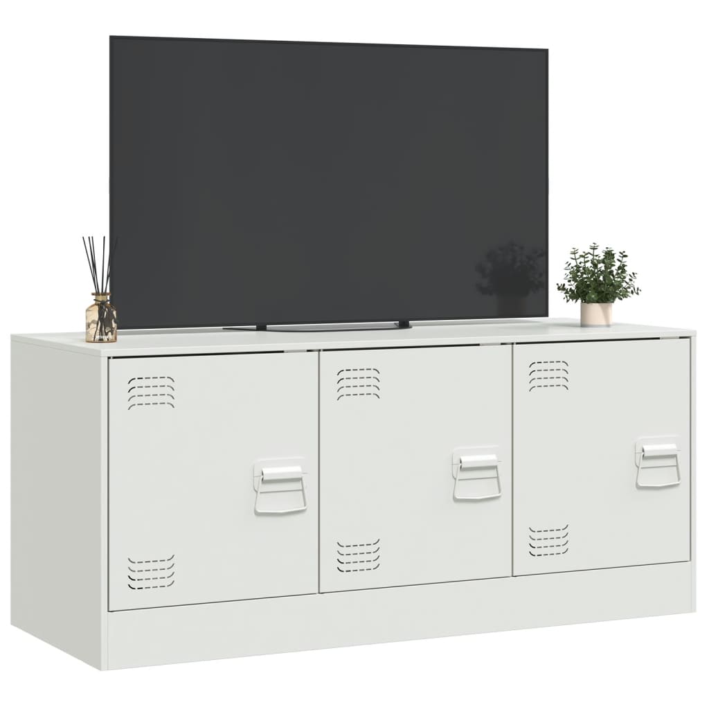 Meuble TV blanc 99x39x44 cm acier - XIOS