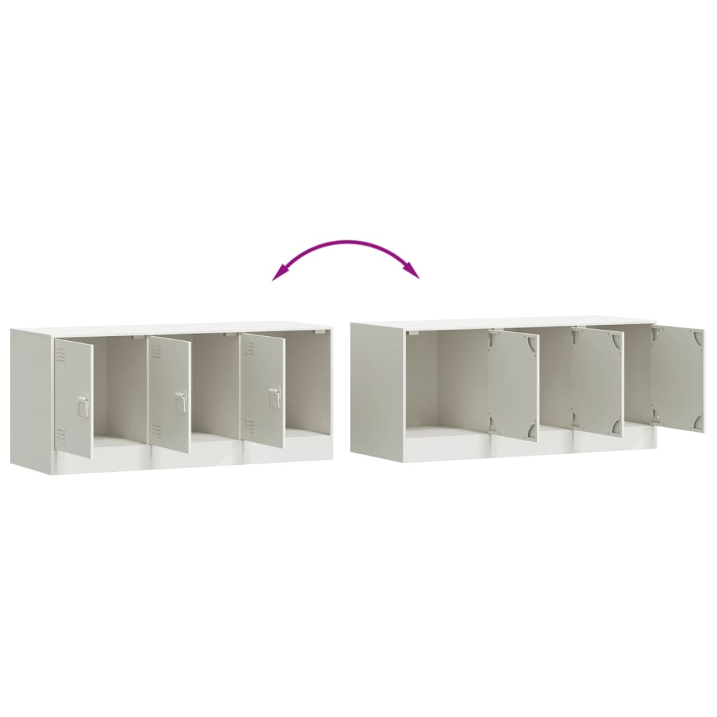 Meuble TV blanc 99x39x44 cm acier - XIOS