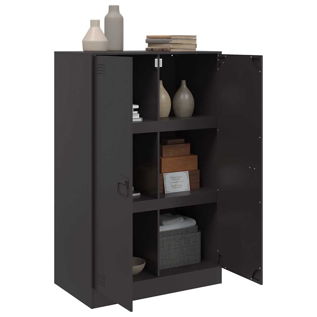 Buffet noir 67x39x107 cm acier - XIOS