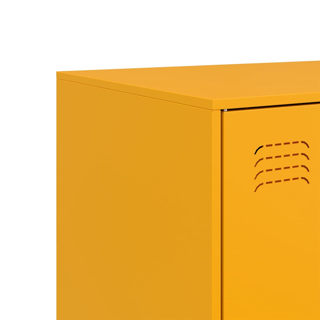 Buffet jaune moutarde 67x39x107 cm acier - XIOS
