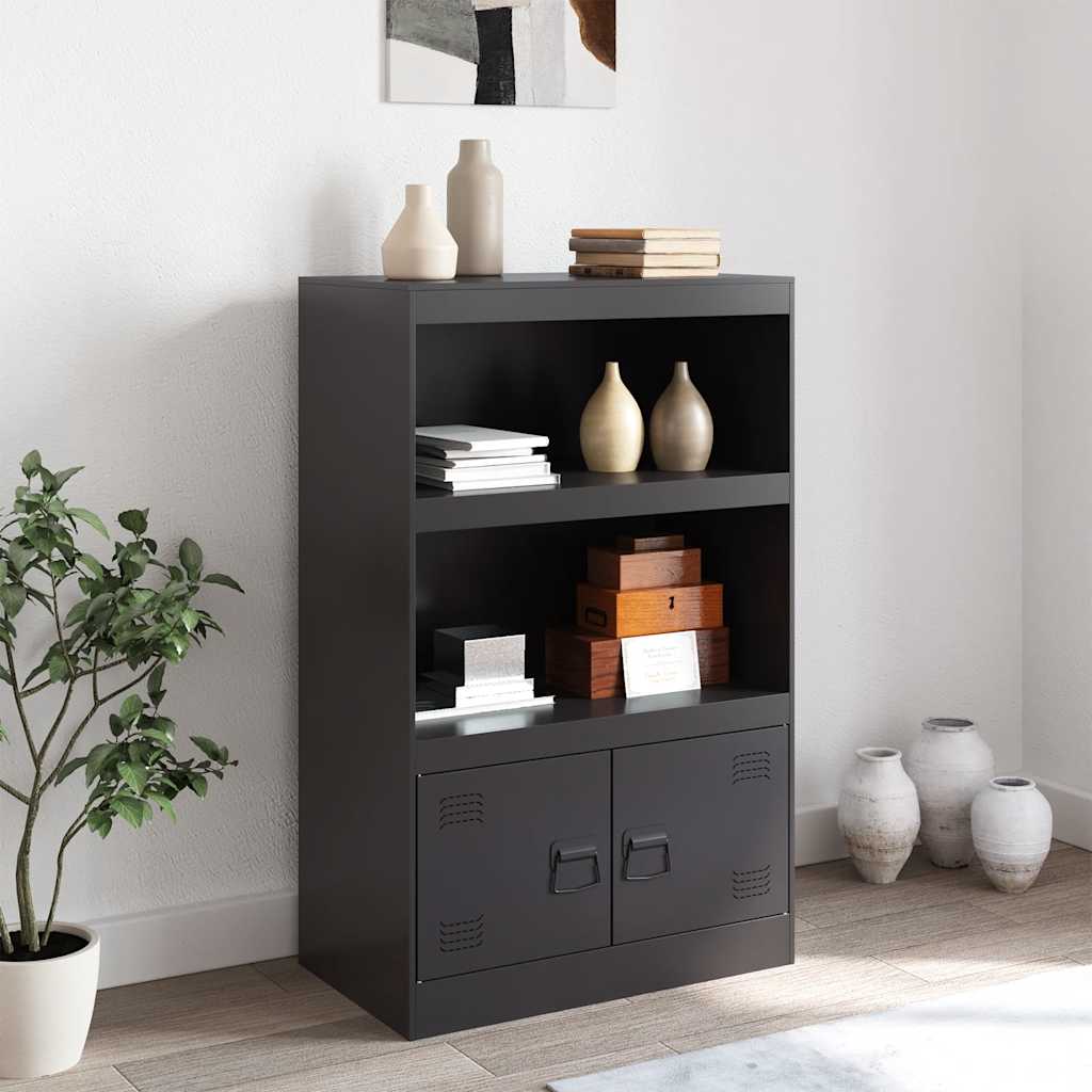 Buffet noir 67x39x107 cm acier - XIOS