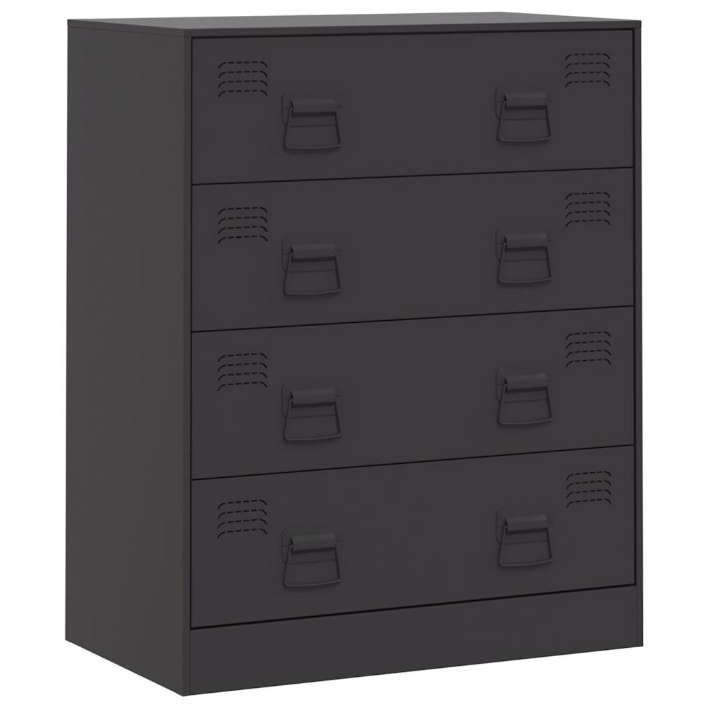 Buffet noir 67x39x83 cm acier - XIOS