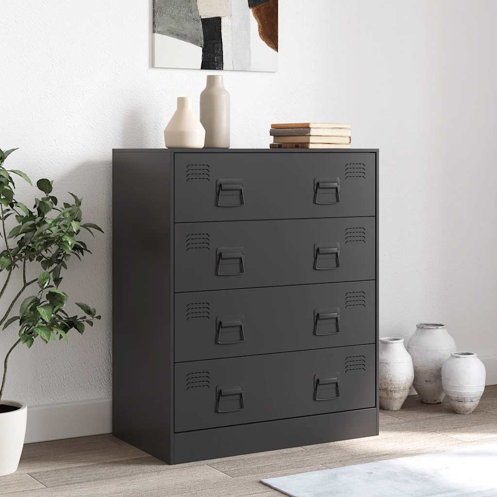 Buffet noir 67x39x83 cm acier - XIOS