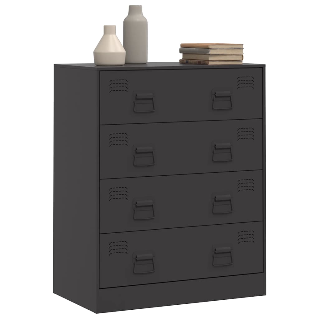 Buffet noir 67x39x83 cm acier - XIOS