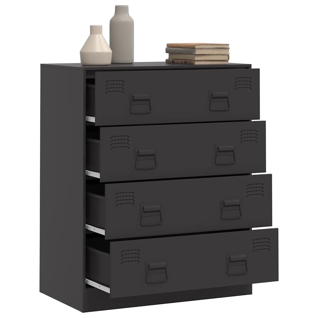 Buffet noir 67x39x83 cm acier - XIOS