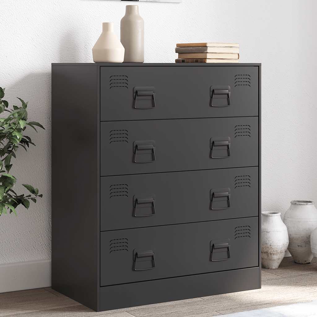 Buffet noir 67x39x83 cm acier - XIOS