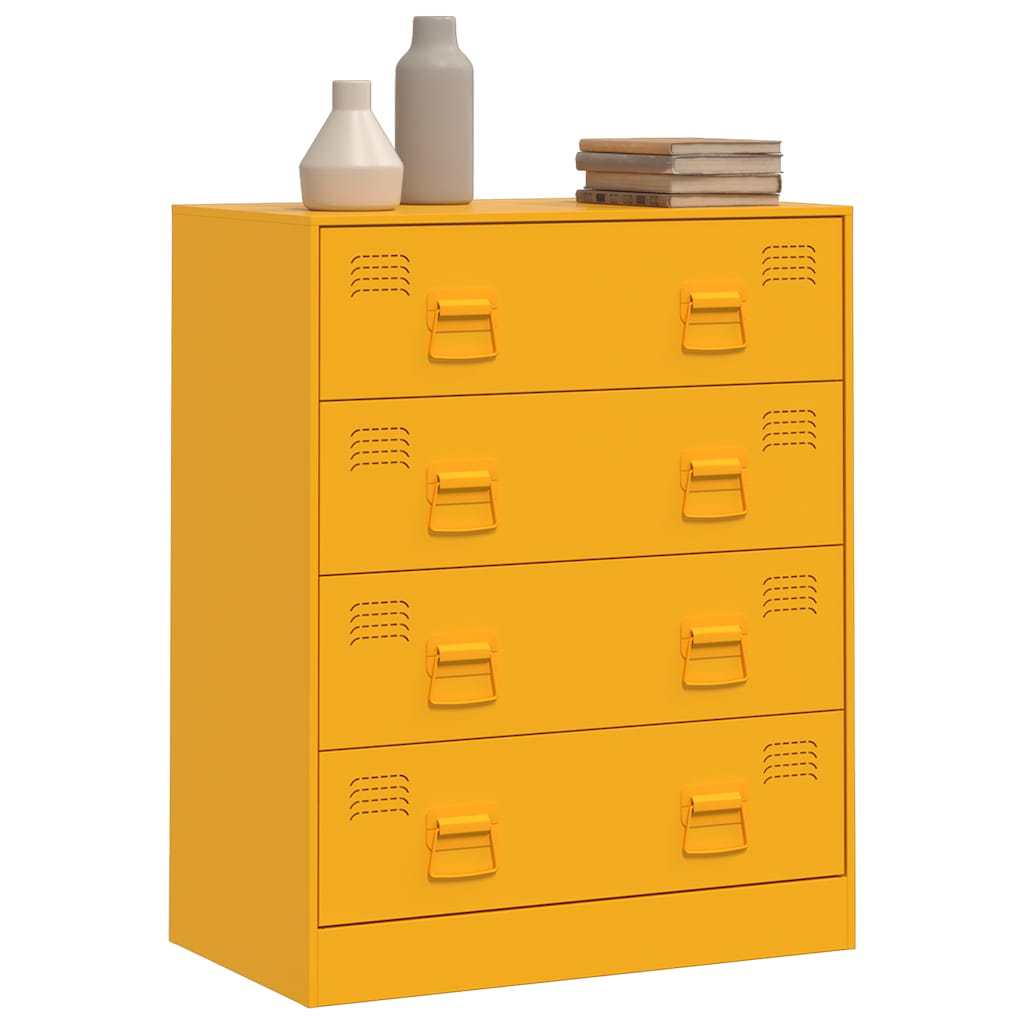 Buffet jaune moutarde 67x39x83 cm acier - XIOS