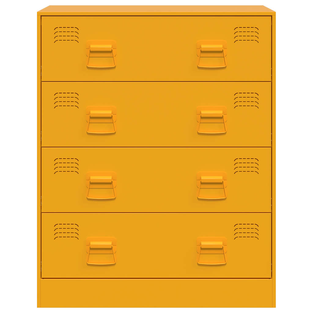 Buffet jaune moutarde 67x39x83 cm acier - XIOS