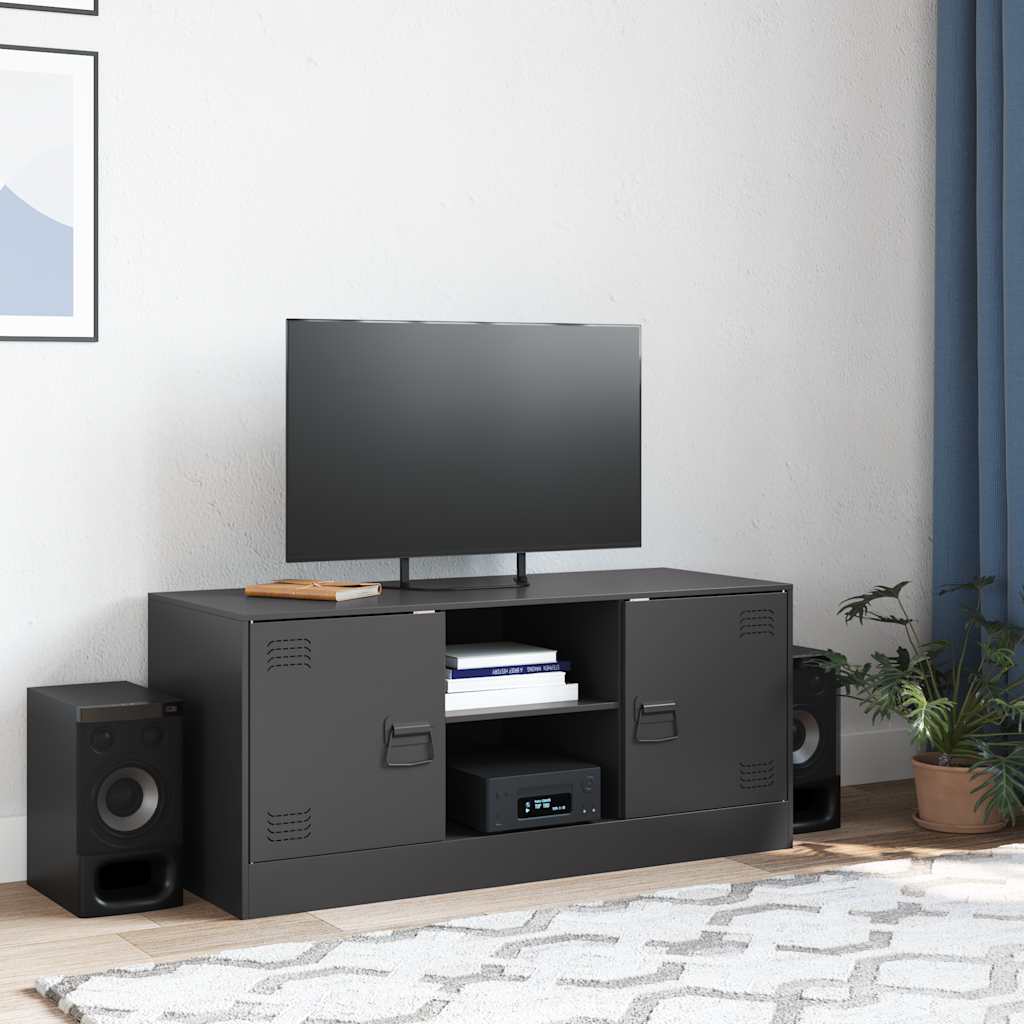 Meuble TV noir 99x39x44 cm acier - XIOS