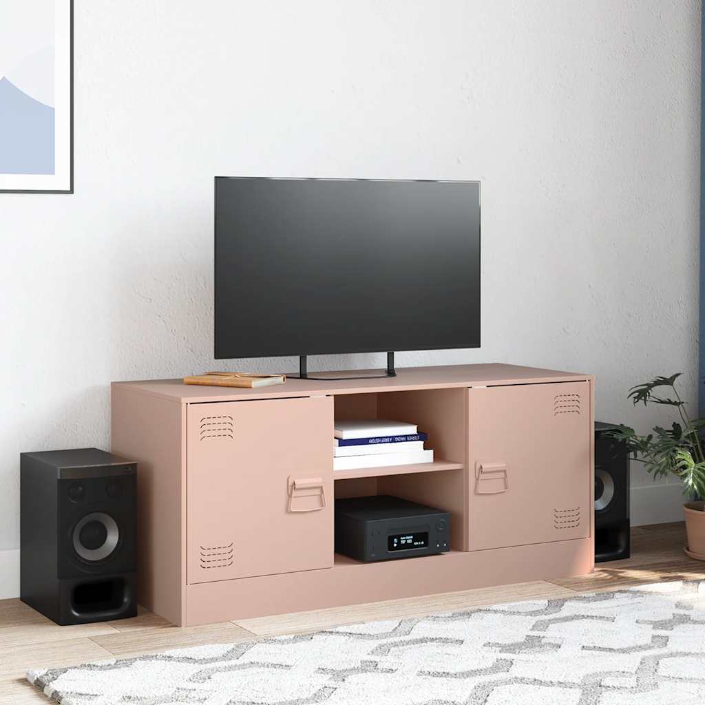 Meuble TV rose 99x39x44 cm acier - XIOS