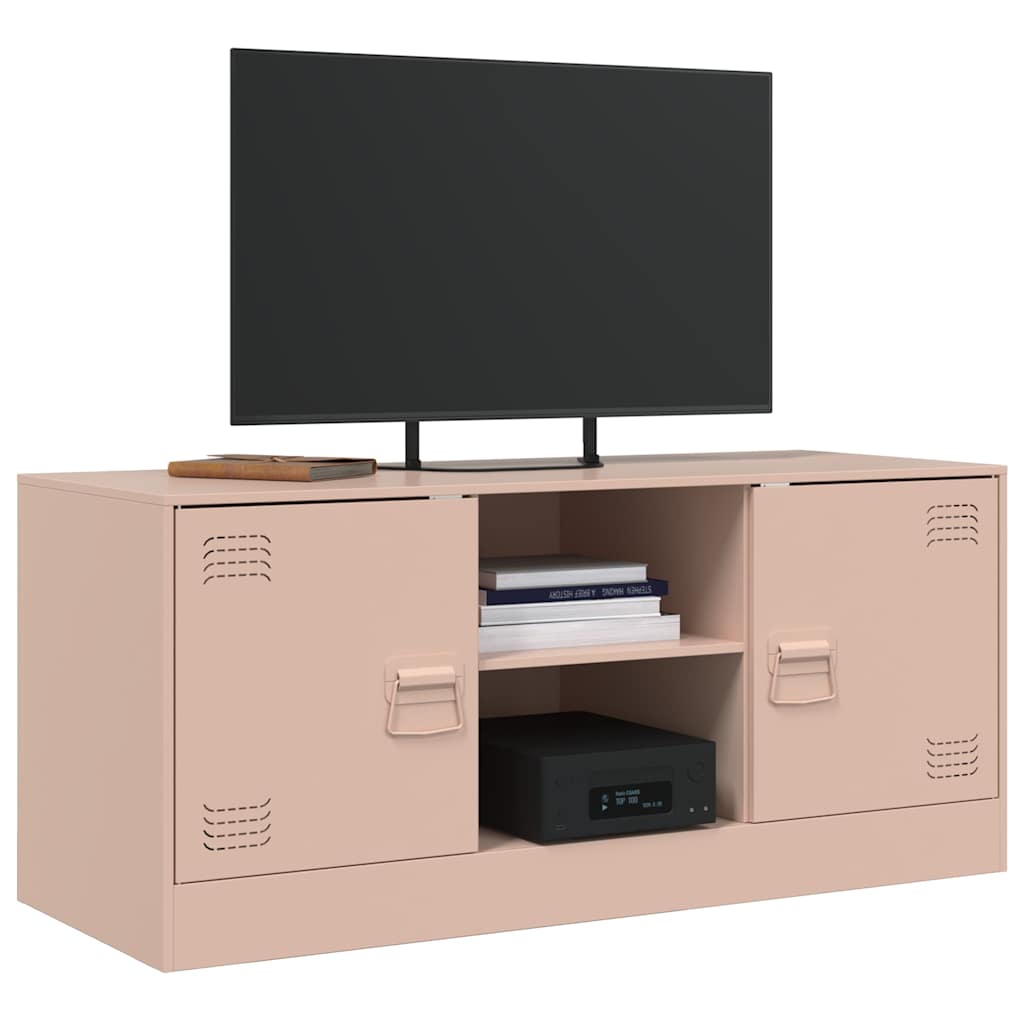 Meuble TV rose 99x39x44 cm acier - XIOS