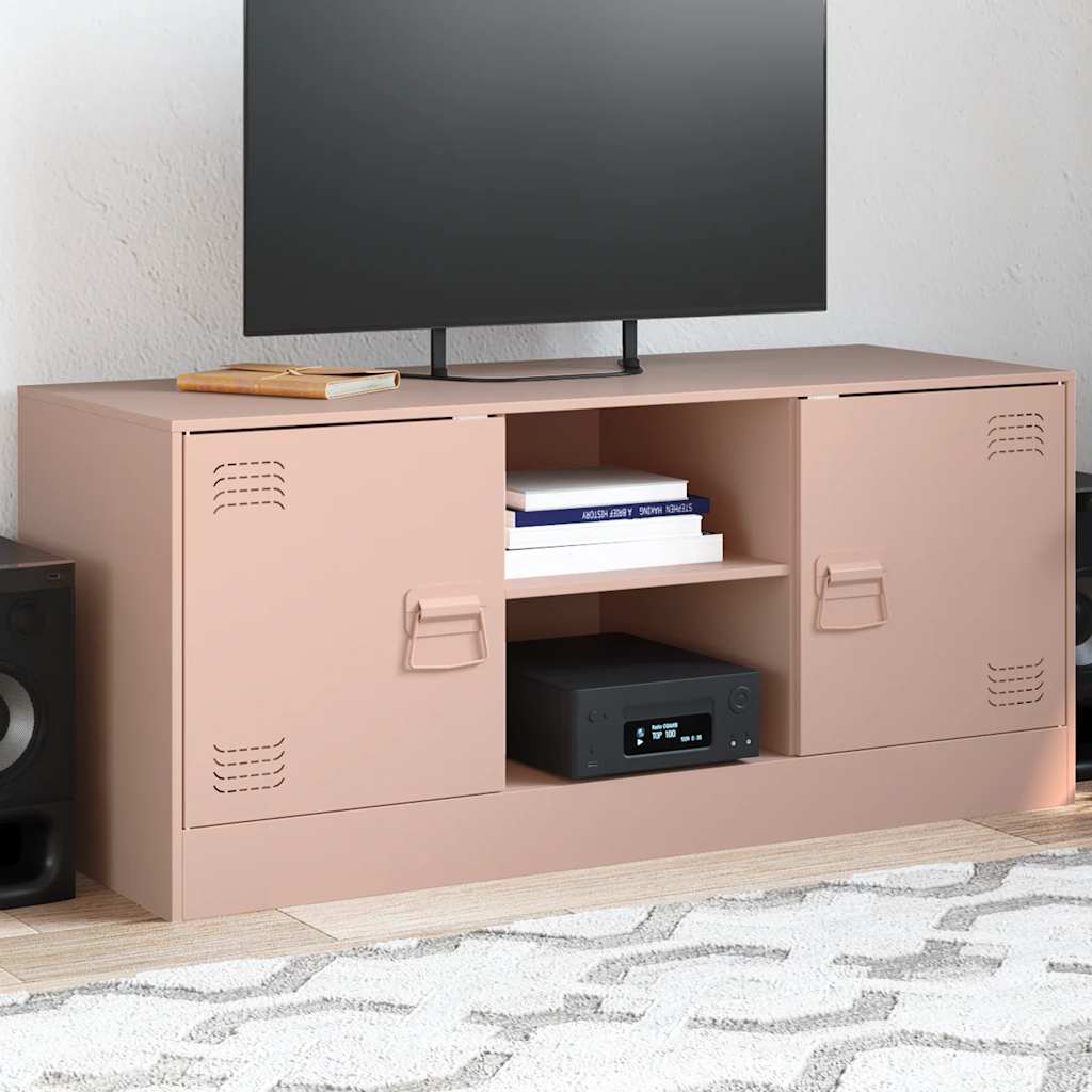 Meuble TV rose 99x39x44 cm acier - XIOS