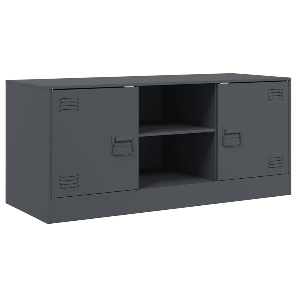 Meuble TV anthracite 99x39x44 cm acier - XIOS