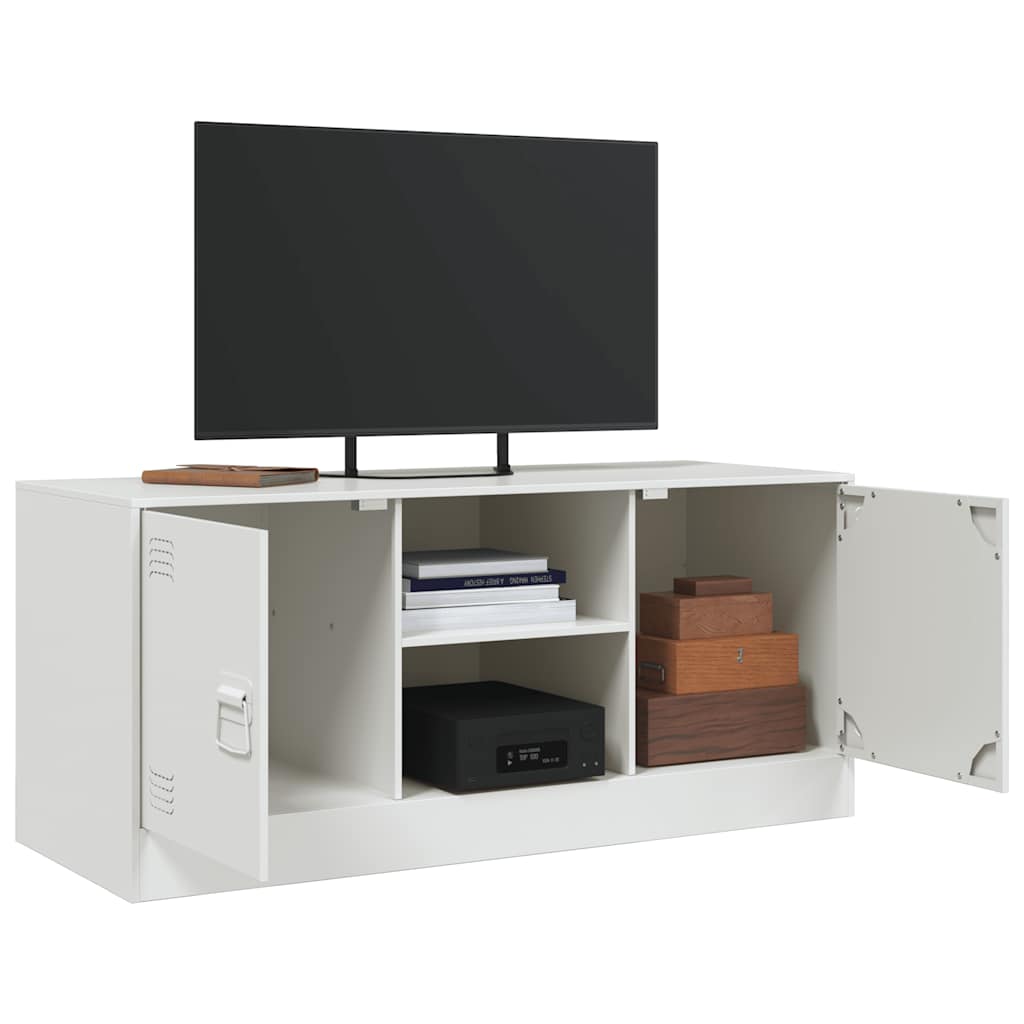Meuble TV blanc 99x39x44 cm acier - XIOS