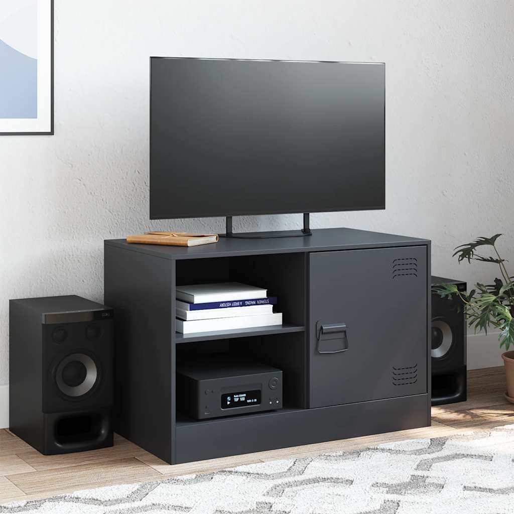 Meuble TV noir 67x39x44 cm acier - XIOS