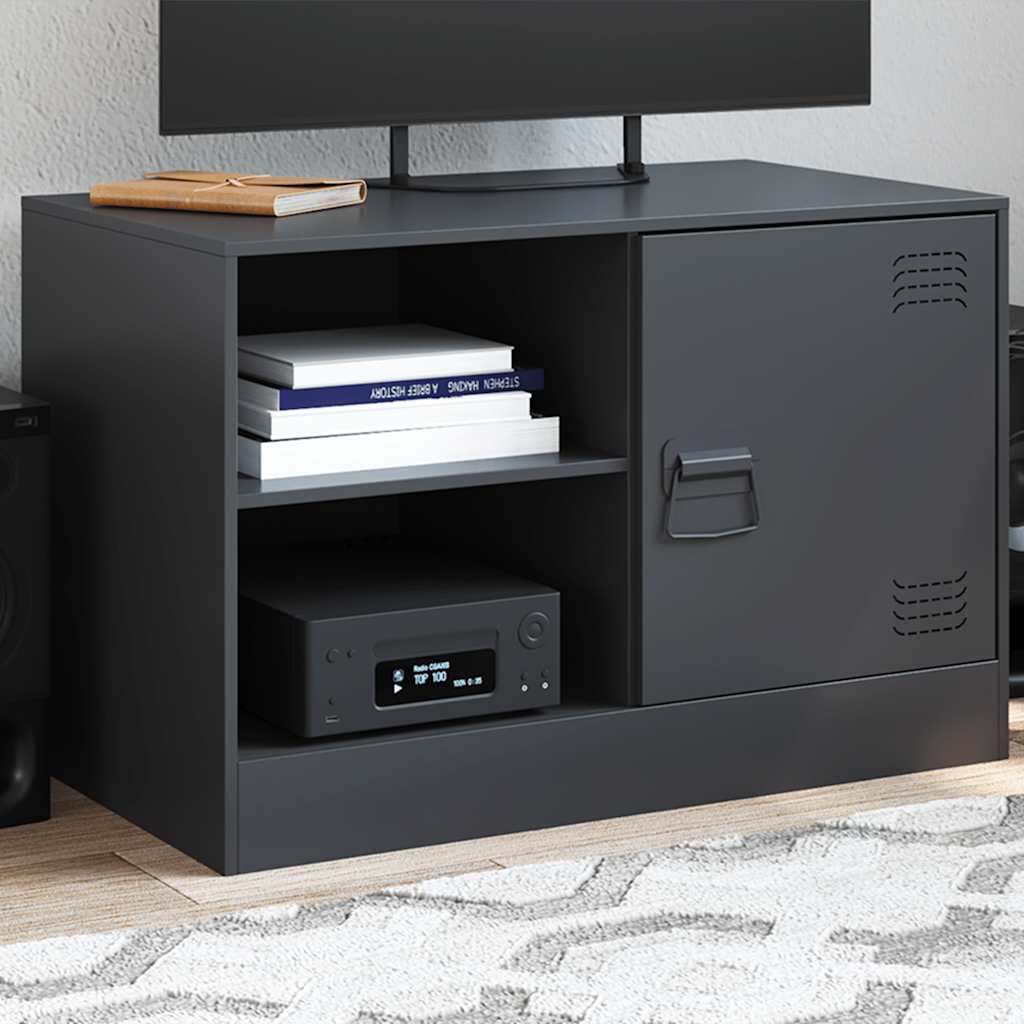 Meuble TV noir 67x39x44 cm acier - XIOS