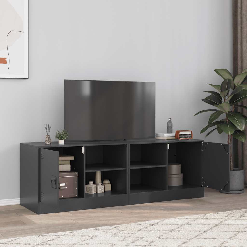 Meubles TV 2 pcs noir 67x39x44 cm acier - XIOS