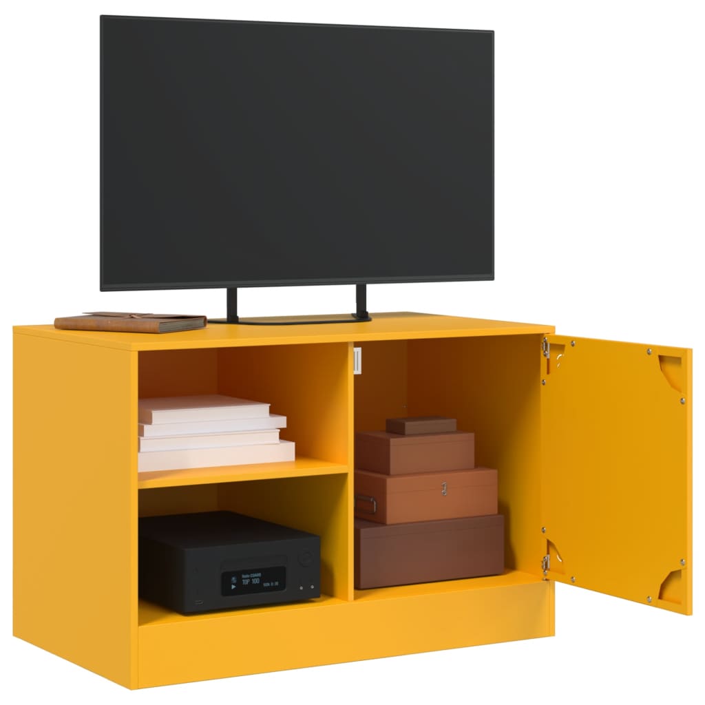 Meubles TV 2 pcs jaune moutarde 67x39x44 cm acier - XIOS