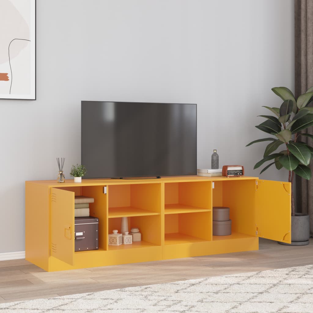 Meubles TV 2 pcs jaune moutarde 67x39x44 cm acier - XIOS