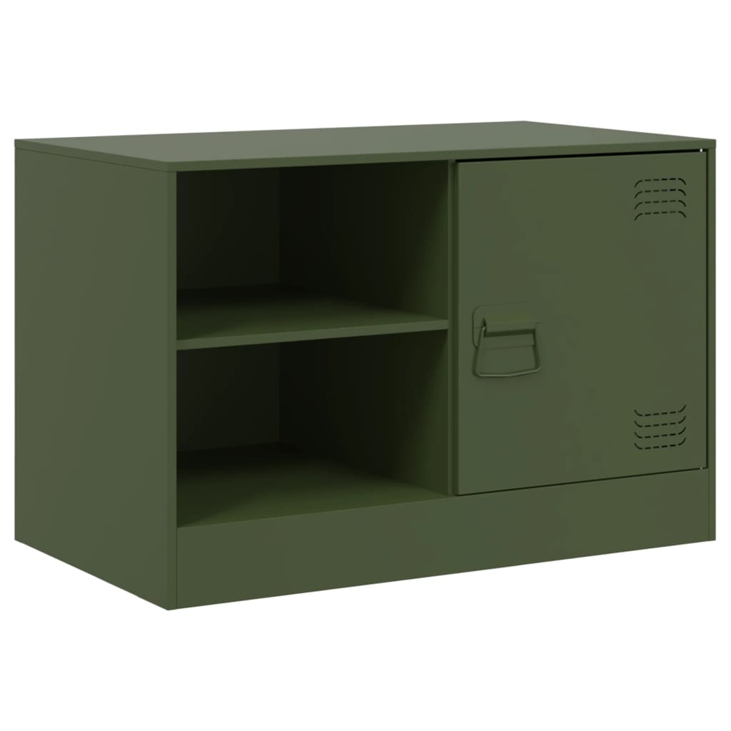 Meuble TV vert olive 67x39x44 cm acier - XIOS