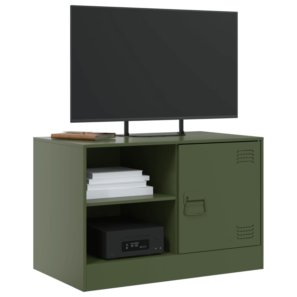 Meuble TV vert olive 67x39x44 cm acier - XIOS