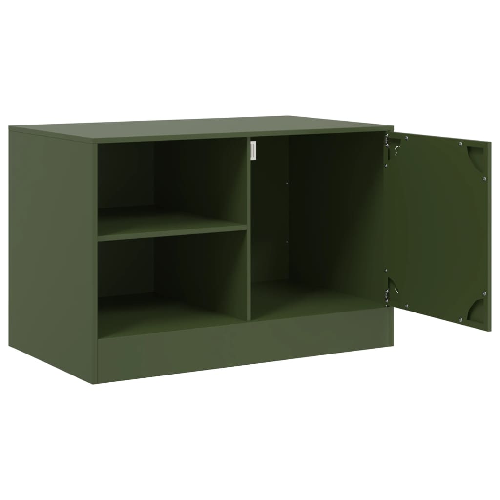 Meuble TV vert olive 67x39x44 cm acier - XIOS