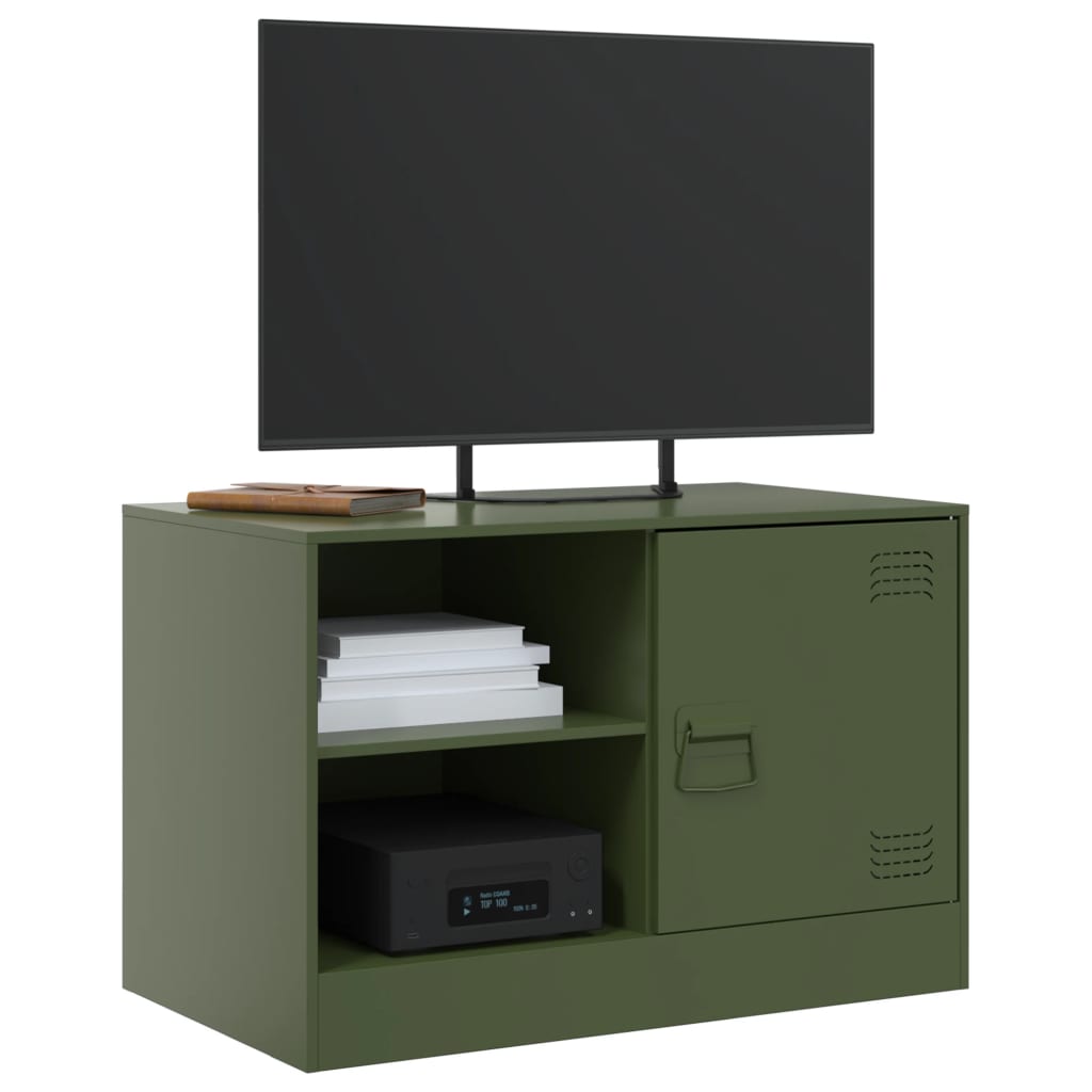 Meubles TV 2 pcs vert olive 67x39x44 cm acier - XIOS