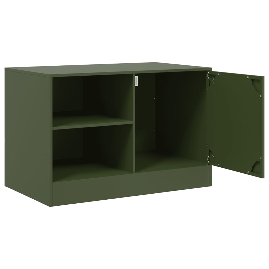 Meubles TV 2 pcs vert olive 67x39x44 cm acier - XIOS