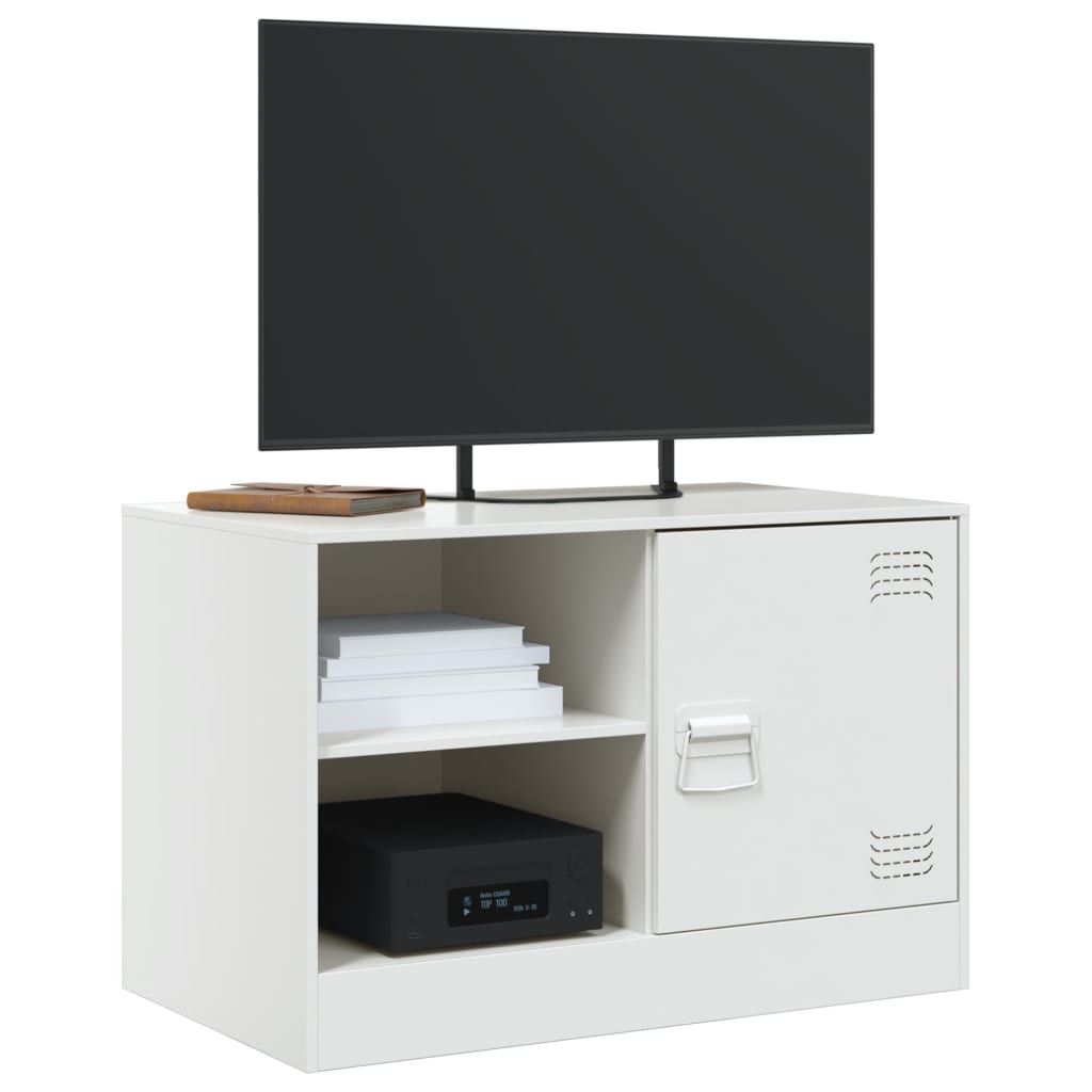 Meuble TV blanc 67x39x44 cm acier - XIOS