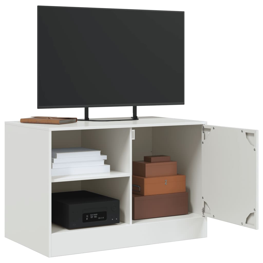 Meuble TV blanc 67x39x44 cm acier - XIOS