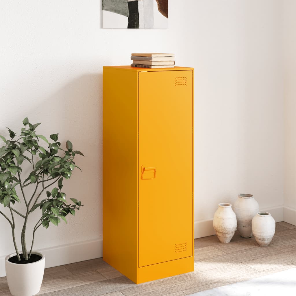 Buffet jaune moutarde 34,5x39x107 cm acier - XIOS